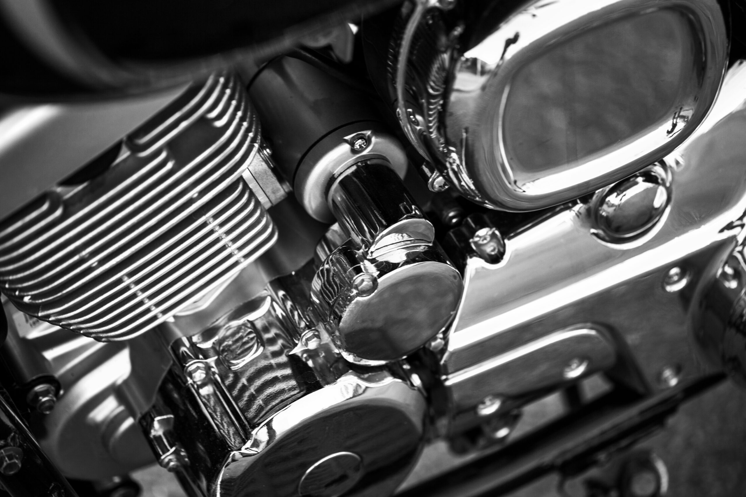 motorcycle close-up. beautiful chrome details.