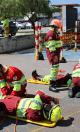 Profissionais da equipe de resgate da Renovias participam de treinamento sobre vítimas politraumatizadas